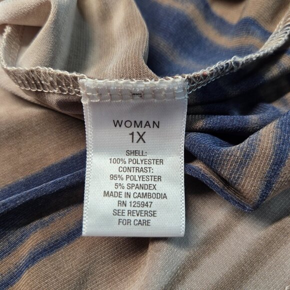 Roz & Ali Woman 1X Layered Flowy Sleeveless Casual Dressy Tank Blouse - Picture 8 of 9